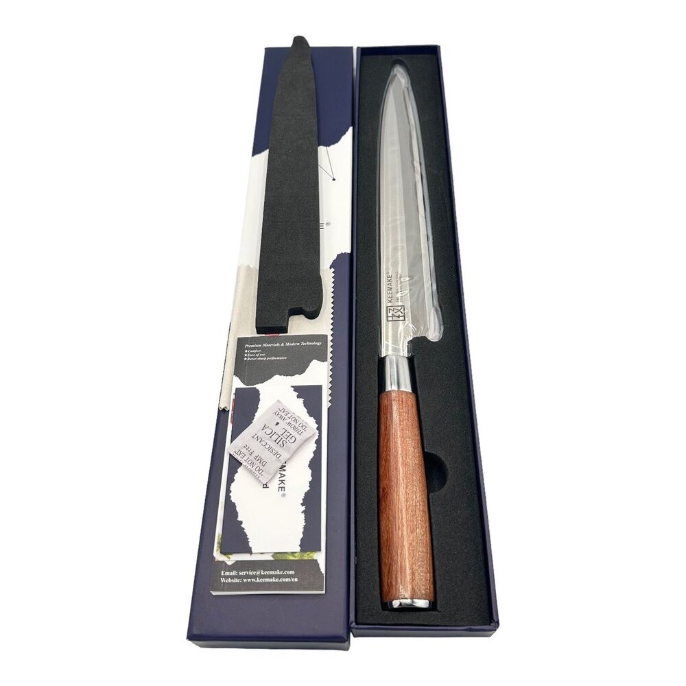 KEEMAKE 10.5" Sashimi Kitchen Knife Rosewood Handle Sushi Stainless Steel VG10